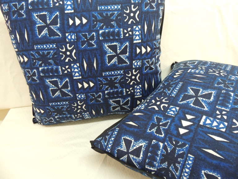 Mid-20th Century Pair of Vintage African Batik Pillows.