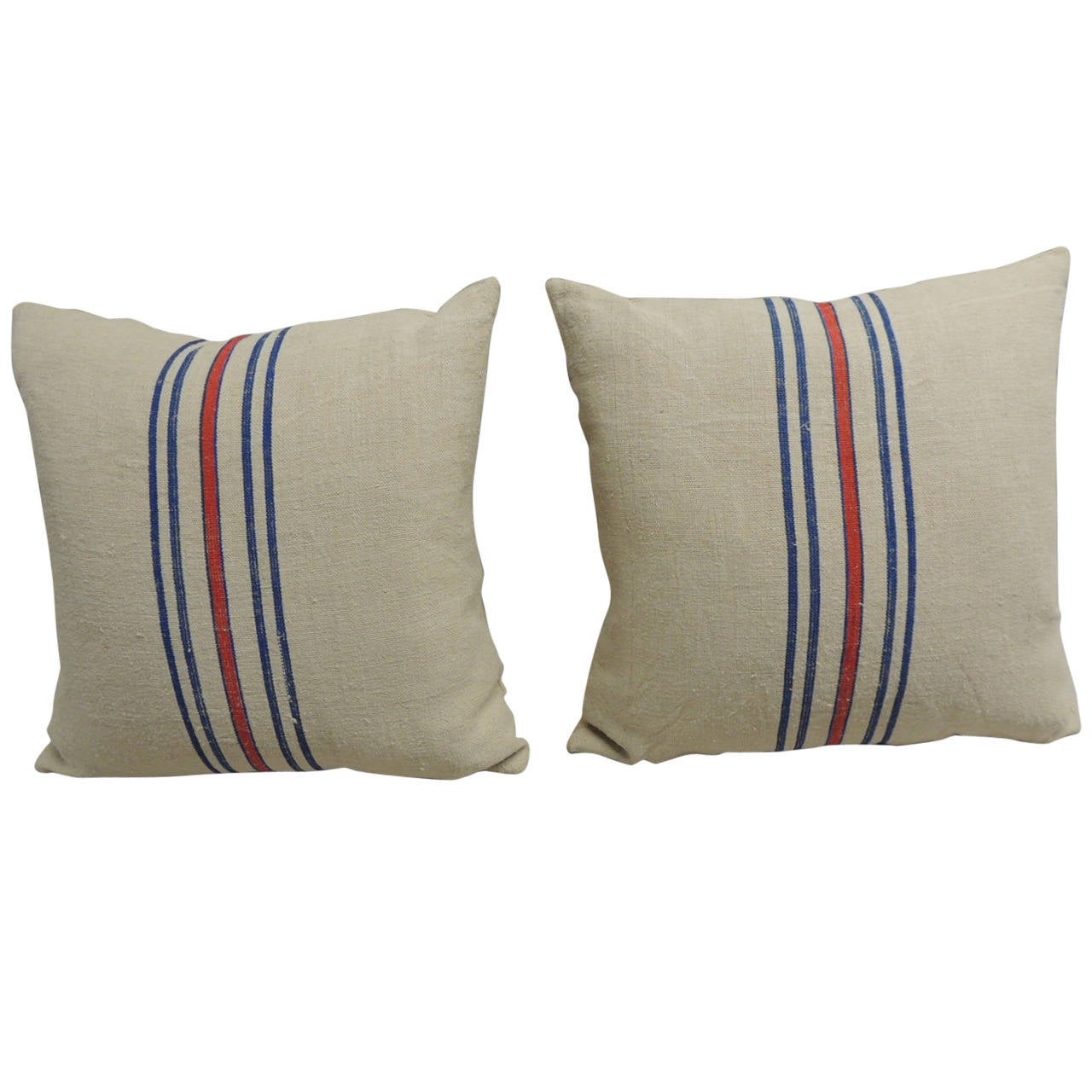 Pair of French Stripe Antique Pillows at 1stdibs Pair of French Stripe Antique Pillows at 1stdibs