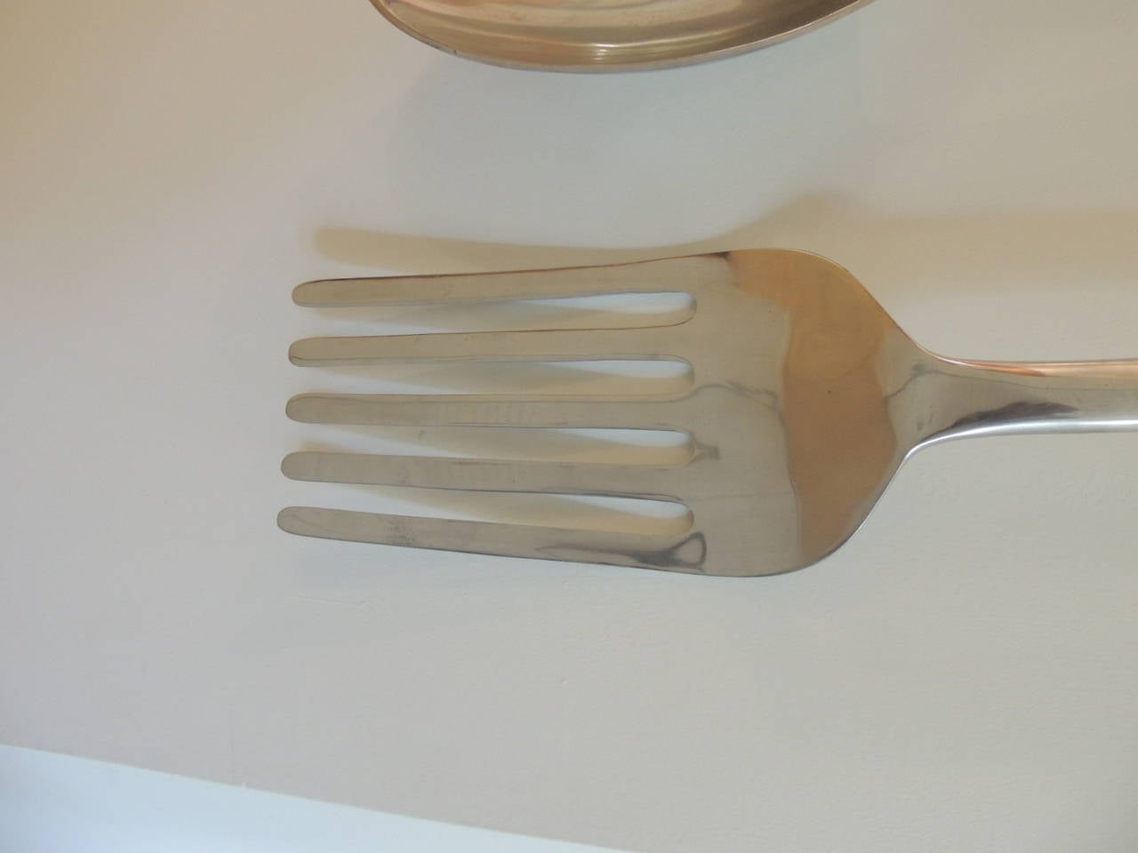 Mid-Century Modern Large Spoon and Fork Wall Sculpture