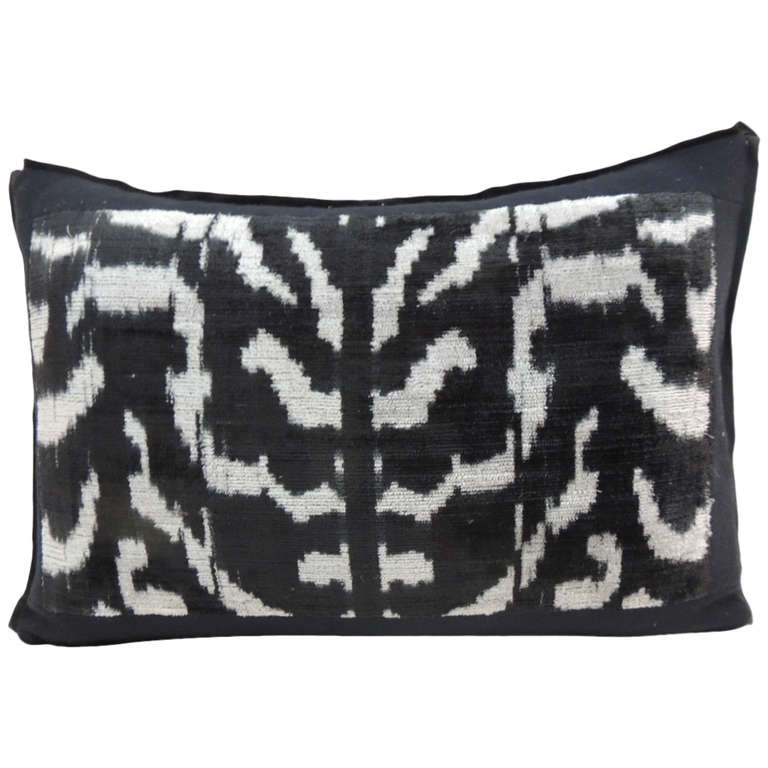 Vintage Zebra Silk Velvet Pillow. at 1stdibs