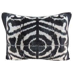 Vintage Indian Zebra Print Velvet Pillow.