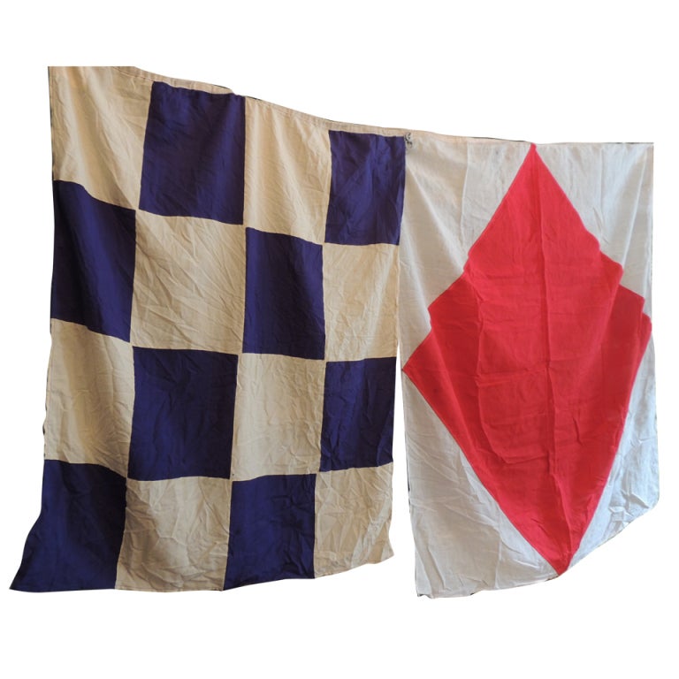 Vintage Large Nautical Flags. at 1stdibs