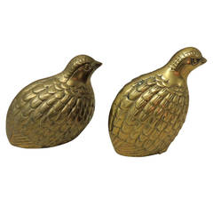 Pair of Vintage Brass Birds