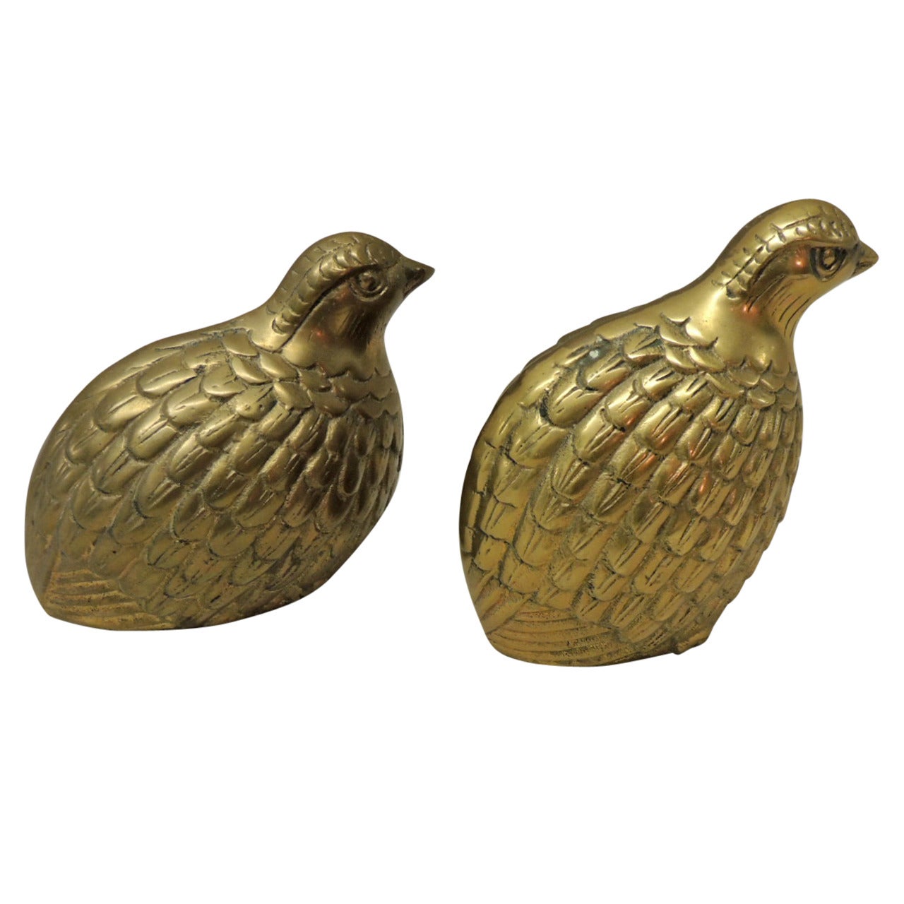 Paire de vieux oiseaux en laiton