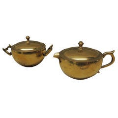 Set of Brass Sugar and Creamer