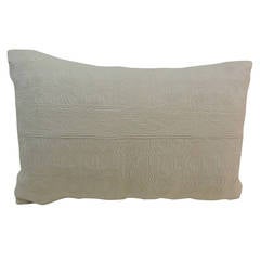 Antique Textile Matelasse Quilted Lumbar Pillow