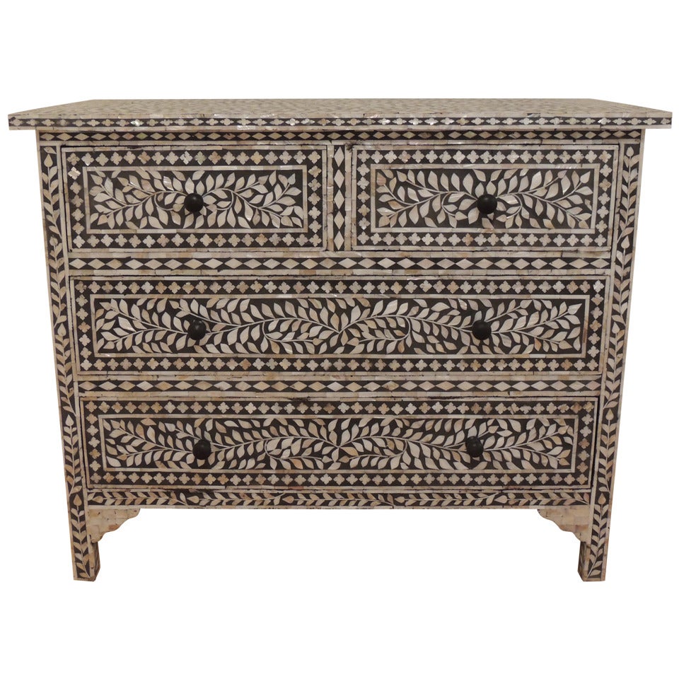 Vintage Syrian Mother of Pearl inlaid Dresser.