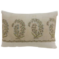 Antique Turkish Embroidery Lumbar Pillow