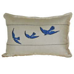 Applique Embroidery Lumbar Pillow
