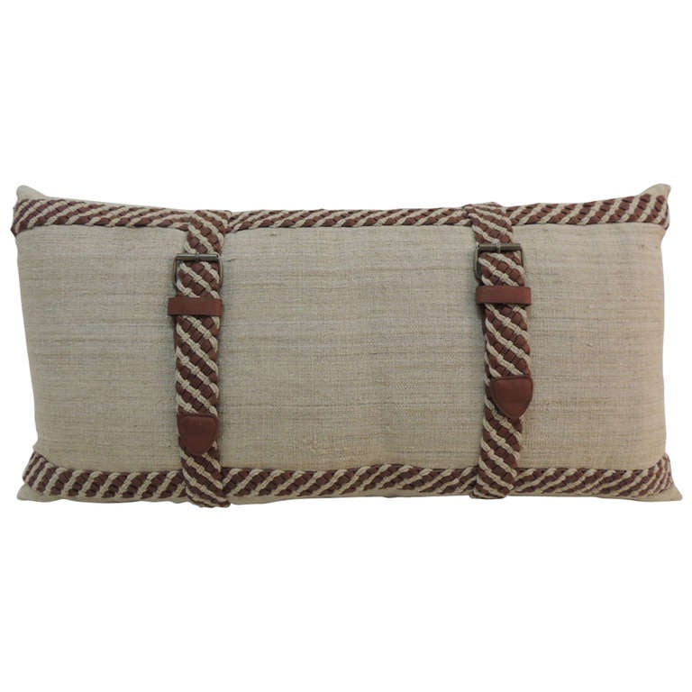 Vintage "Belt" Bolster Pillow at 1stdibs