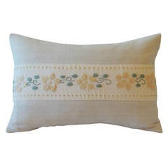 Vintage Indian Embroidery Lumbar Pillow