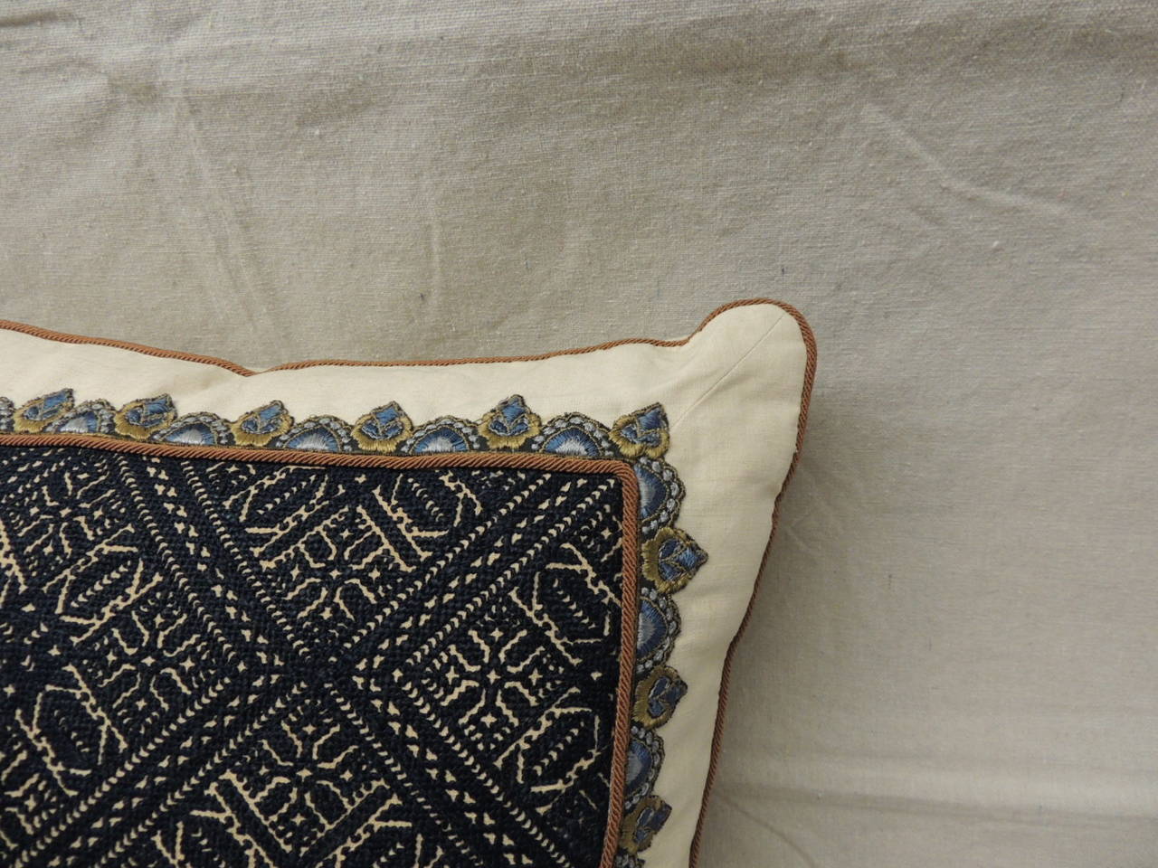 Fez Indigo Embroidery Pillow