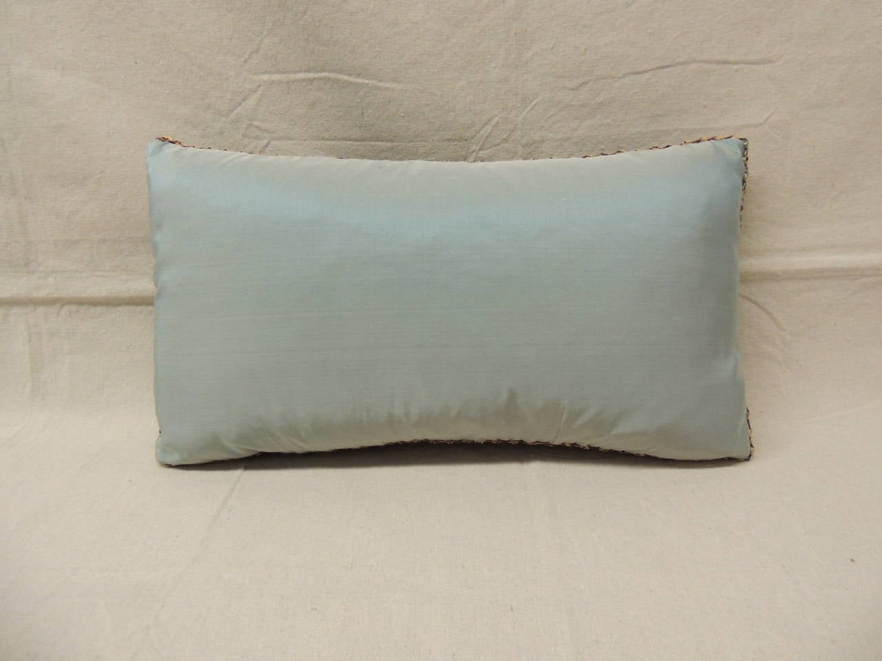 Green Silk Velvet Petite Applique Lumbar Pillow. at 1stdibs