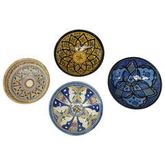 Vintage Set of Four Painted Bowls