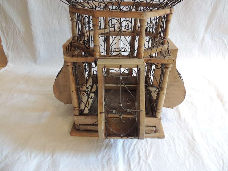 19th Century Vintage French Wire Birdcage.