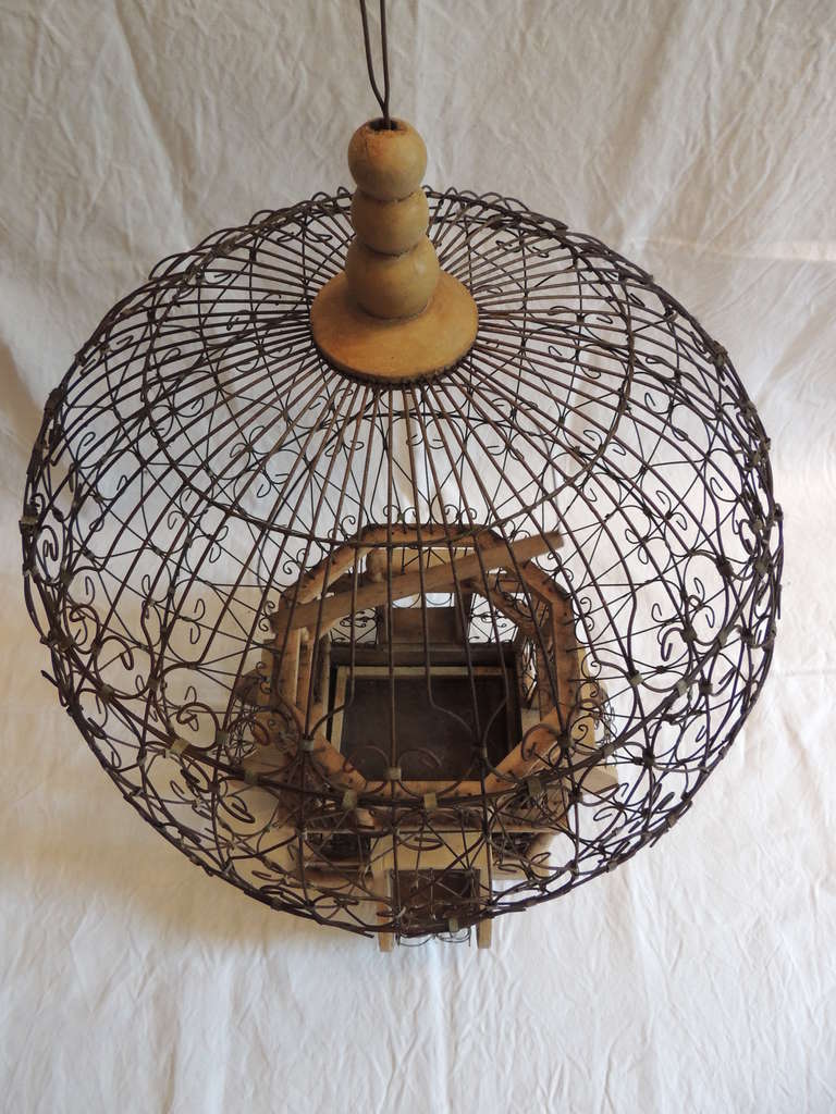 Art Nouveau Vintage French Wire Birdcage.