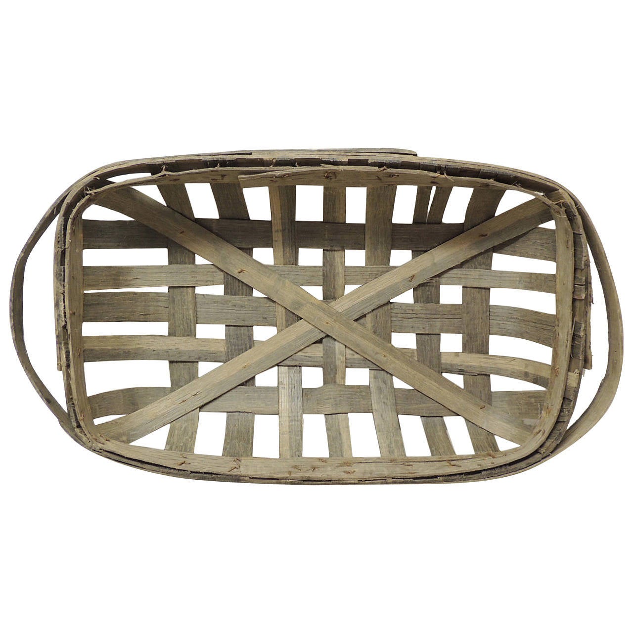 Oval Tobacco Drying Flat Wood Basket at 1stdibs