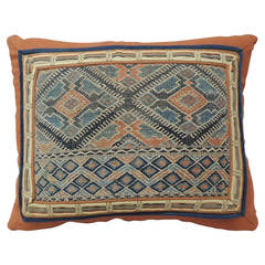 Antique Textile Orange Pillow