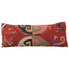 Antique Red Indian Bolster Pillow.