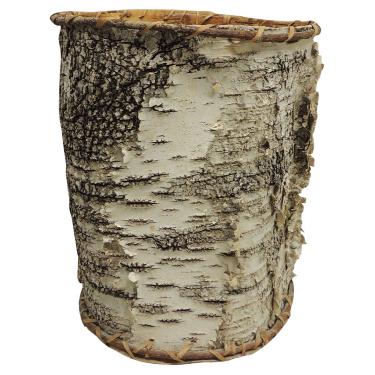 Tree Bark Waste Basket For Sale