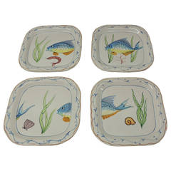 Vintage Set of Four Fish Plates by Vietri