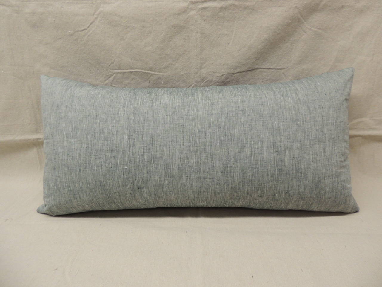 Blue and White Indian Batik Bolster Pillow at 1stdibs