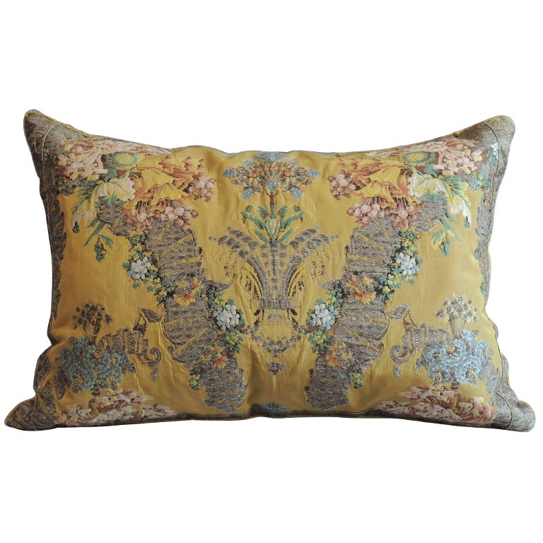 Silk Antique Pillow. at 1stdibs