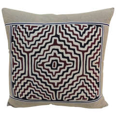 Vintage Central American "Mola" Textile Pillow.