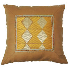 Yellow Indian Embroidery Pillow.