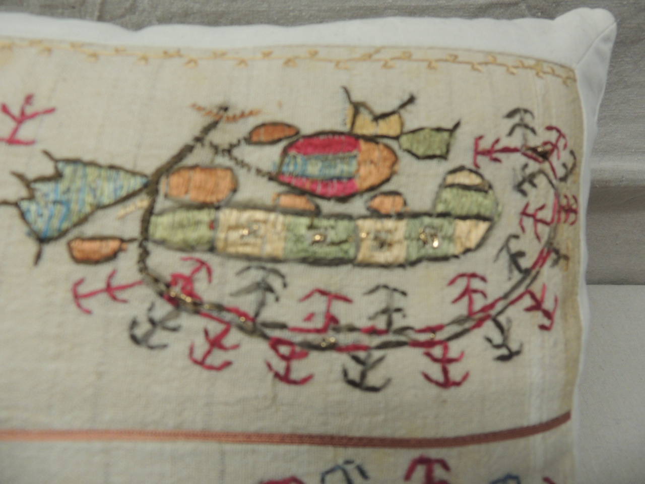 Suzani Paisley Turkish Embroidery Lumbar Pillow