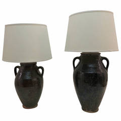 Pair of Antique French Urn Table Lamps.