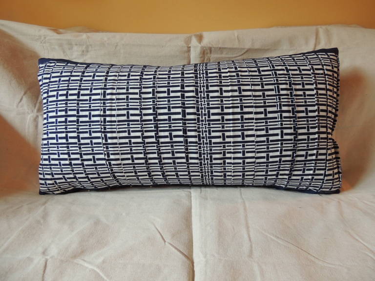 Vintage Japanese Blue and White Bolster Pillow at 1stdibs