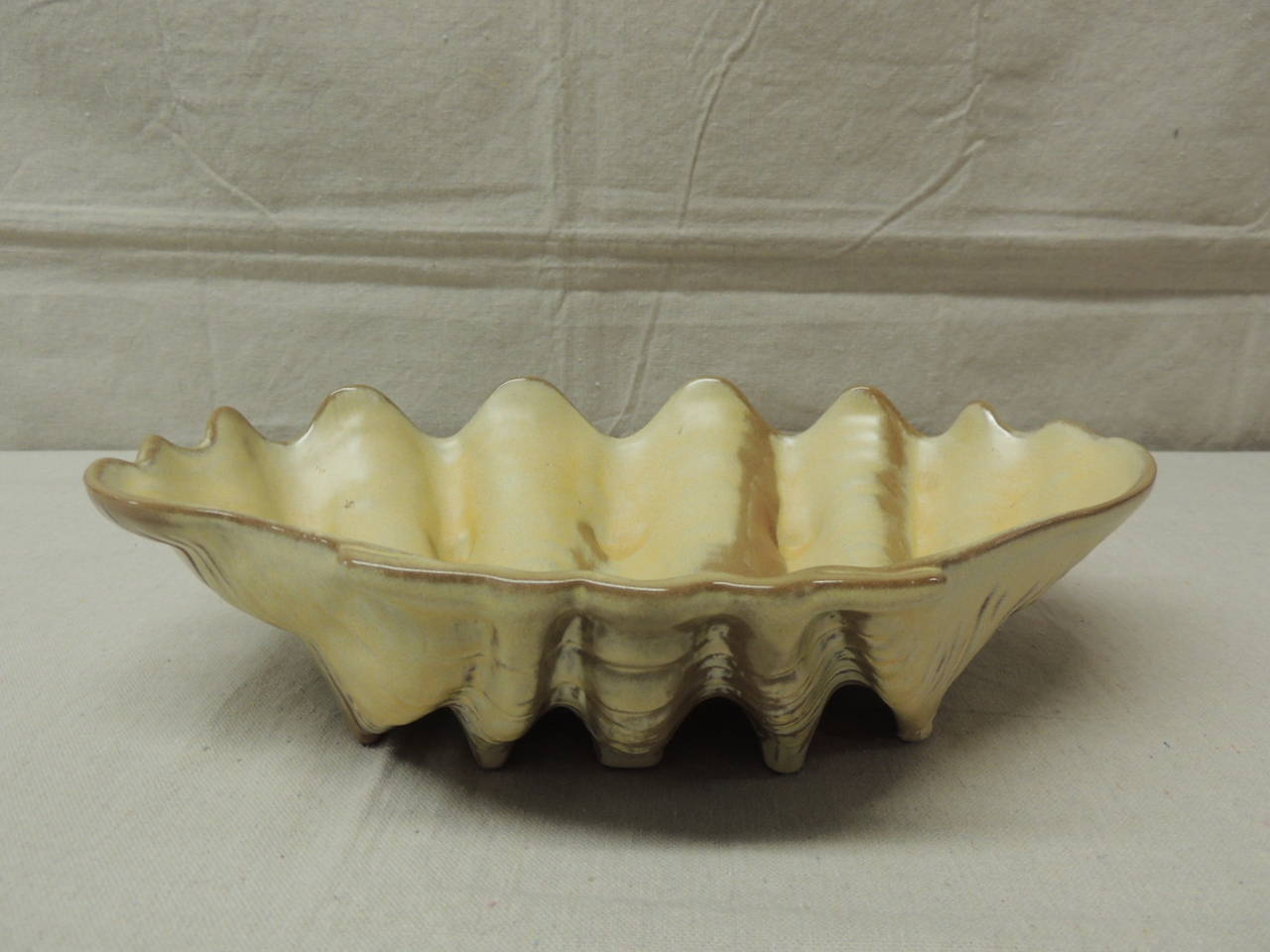 Hand-Crafted Ceramic Clam Shell Decorative Serving Dish