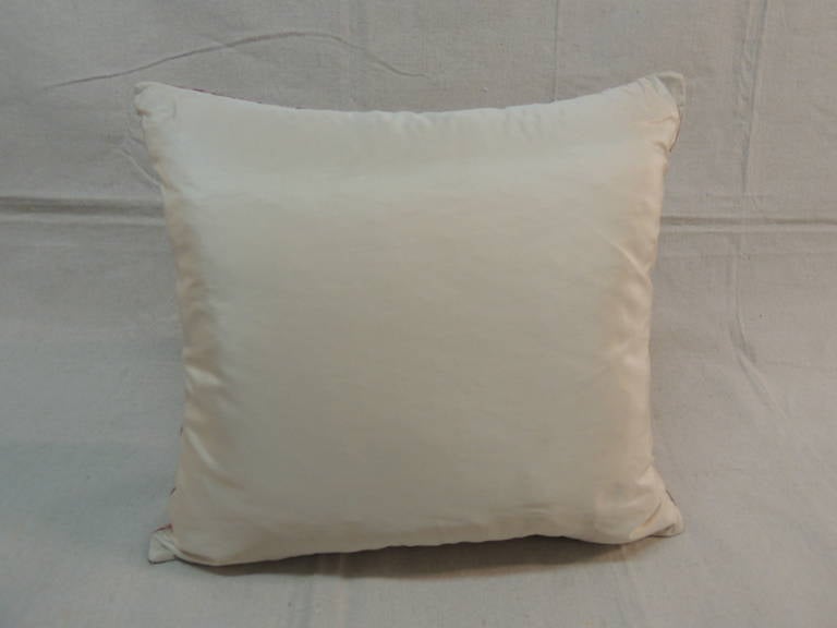 Vintage Fortuny Pillow with Ribbon Trim. In Excellent Condition In Oakland Park, FL