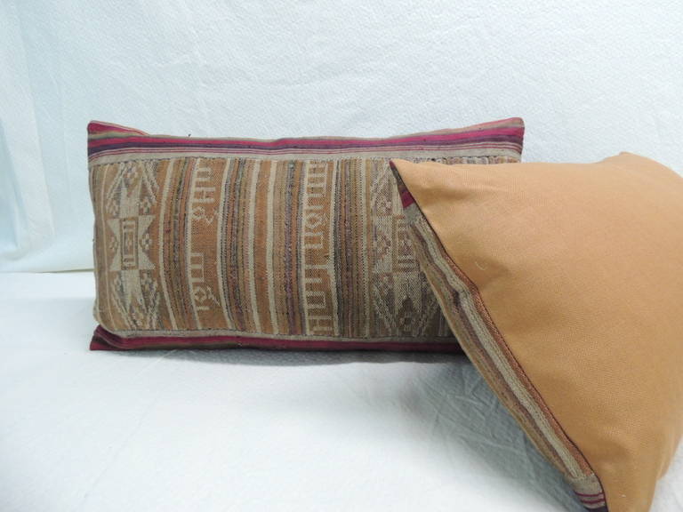Tribal Woven MultiColor Ikat Lumbar Decorative Pillows For Sale at 1stdibs