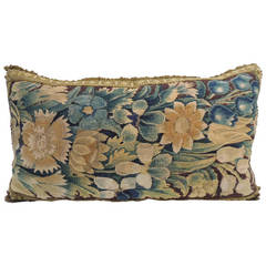 Antique Verdure Tapestry Bolster Pillow.