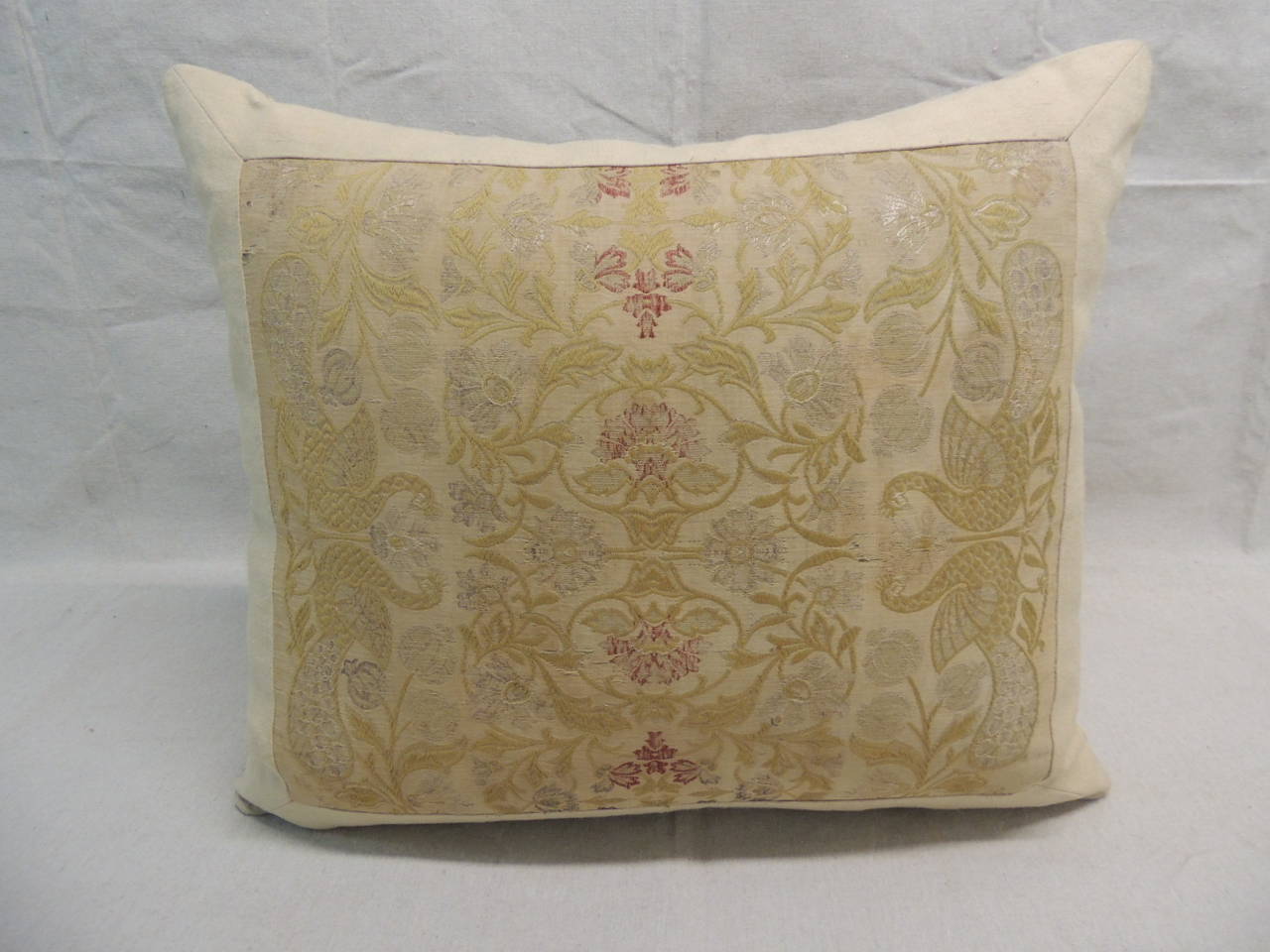 Indian Embroidery Linen Pillow.