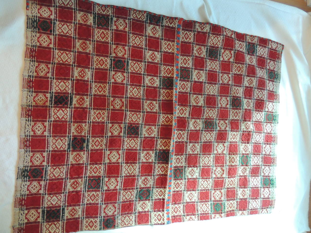 Anatolian Checkerboard Antique Textile. In Good Condition In Oakland Park, FL