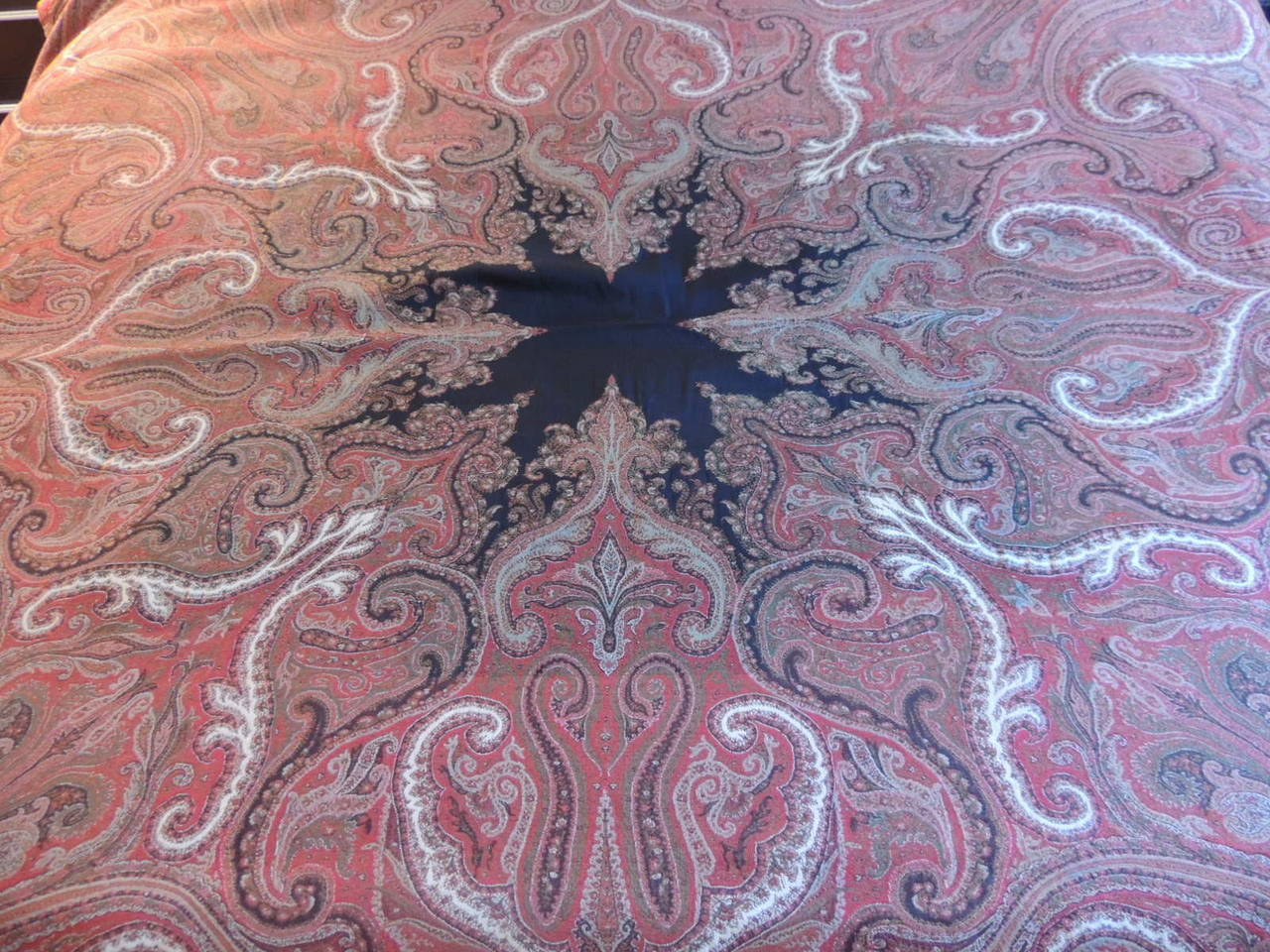 Wool 19th Century Kashmir Paisley Shawl Tapestry