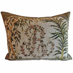 Antique Tapestry Monogram Pillow.