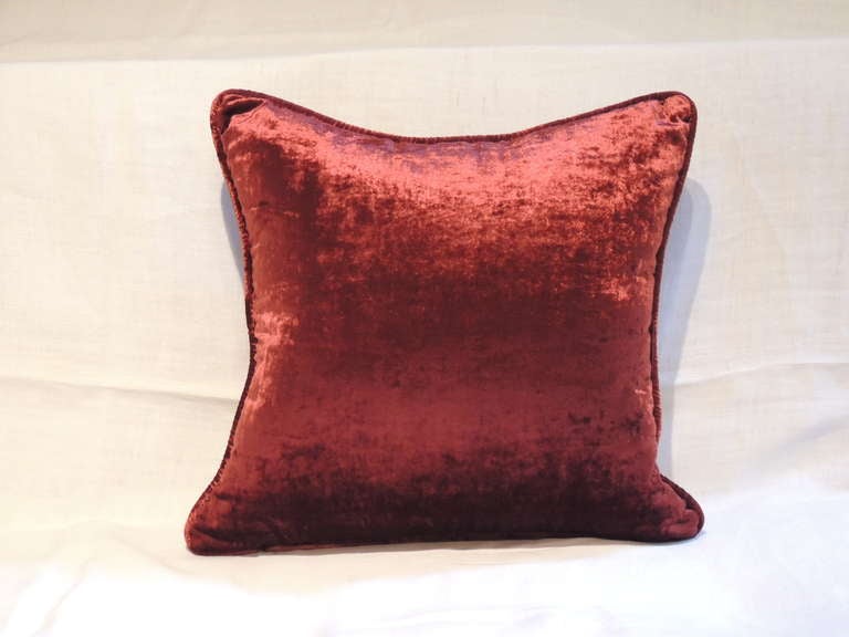 Fortuny Vintage Silk Velvet Pillow. In Excellent Condition For Sale In Oakland Park, FL