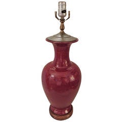 Red "Sang de Boeuf" Ceramic Lamp
