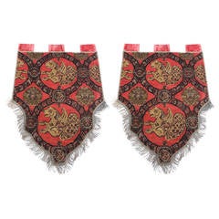 Pair of Heraldic Velvet Coat of Arms Banners