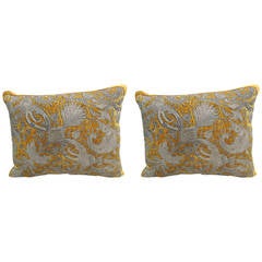 Antique Pair of Persian Metallic Embroidery Pillows.