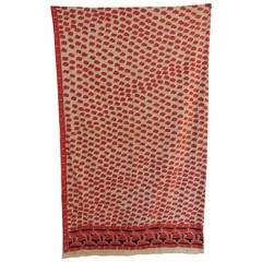 Antique Indian Silk Embroidery Shawl.