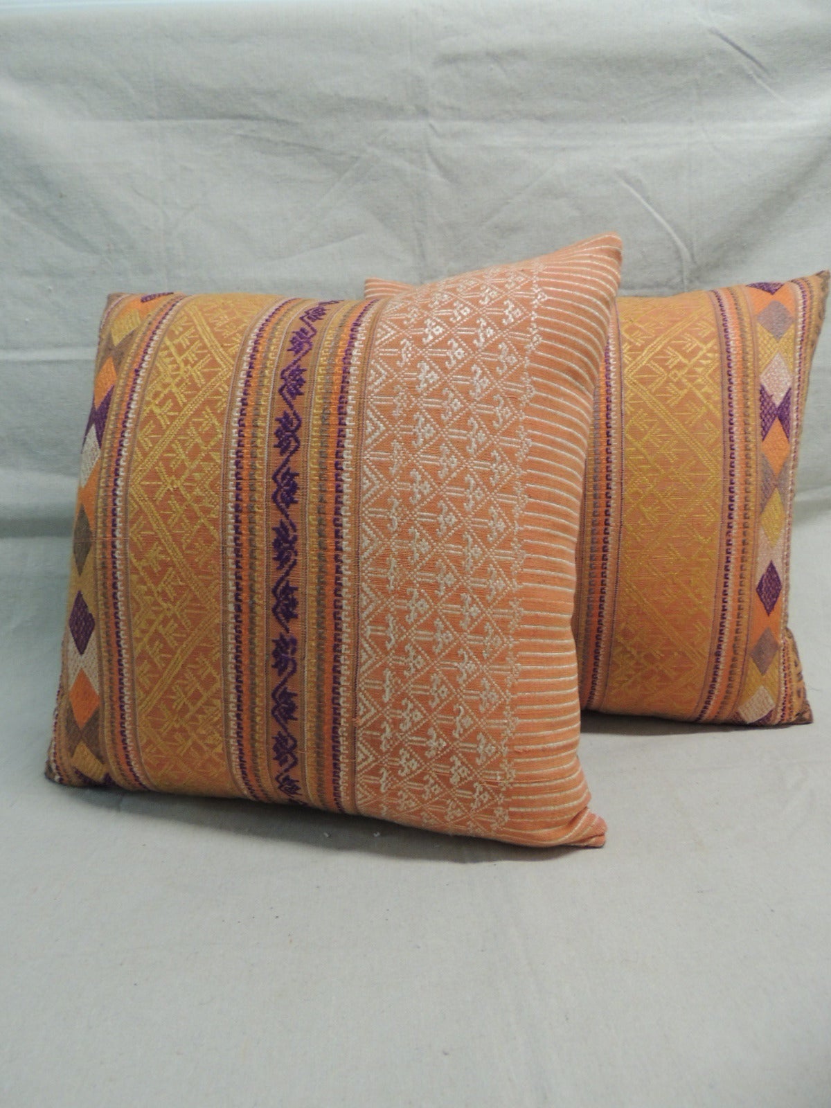 Pair of Laos Silk Pillows.
