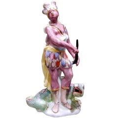 Antique Bow Porcelain Figure of America