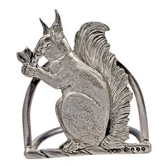 John Willis Dixon Antique Sterling Silver Squirrel Menu Holder