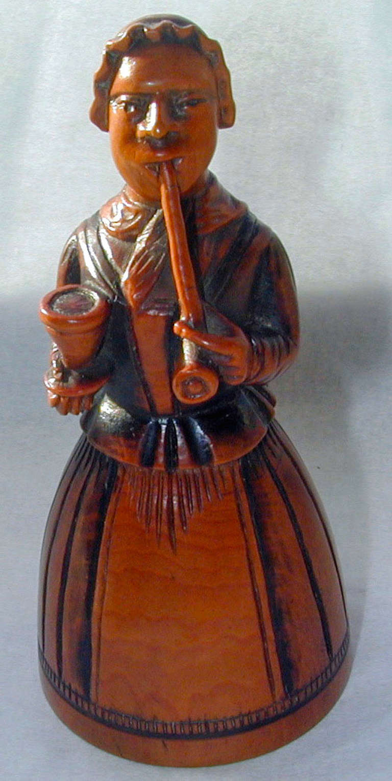 Dutch Antique Boxwood Lady Candlesnuffer For Sale