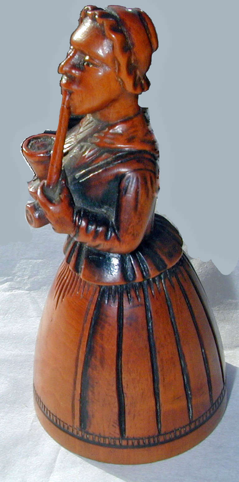 18th Century and Earlier Antique Boxwood Lady Candlesnuffer For Sale
